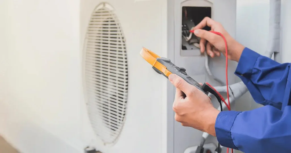 Ciclo de refrigeração do ar condicionado split com evaporadora e condensadora