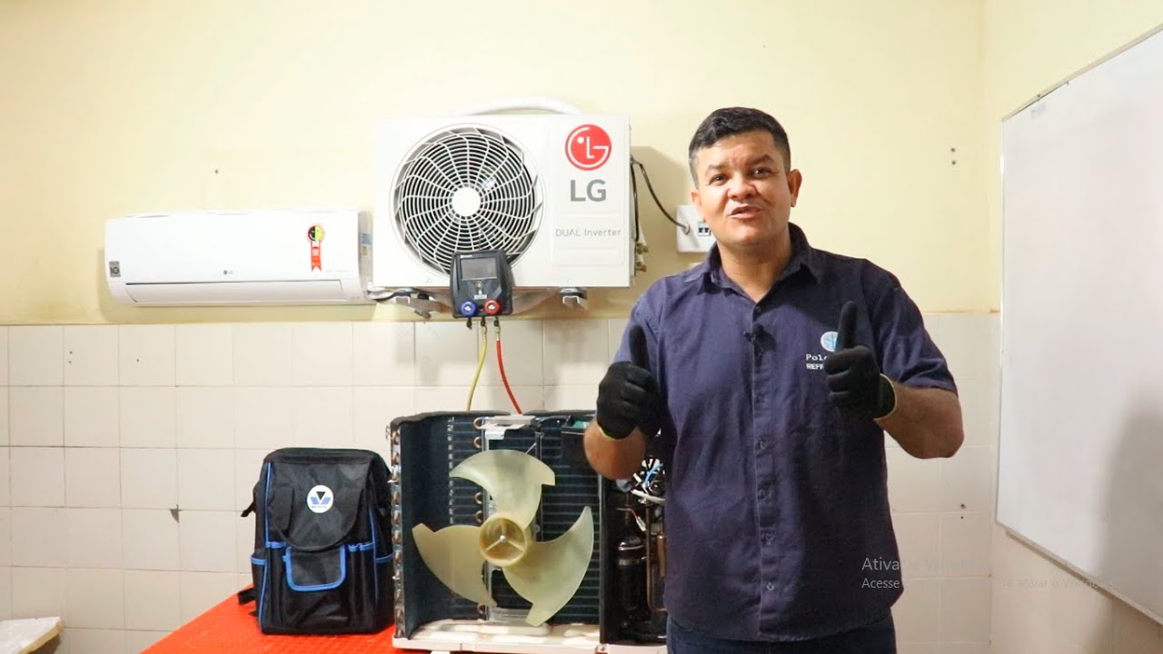 Aula prática de instalação de ar condicionado split no curso técnico online — vídeo de apresentação
